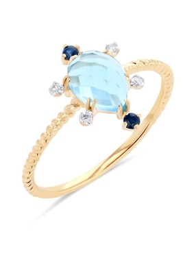 Anillo Joyerias Bizzarro 14 k de oro amarillo diamante brillante