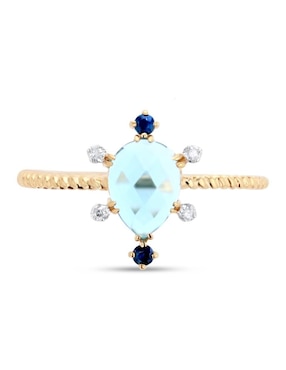 Anillo Joyerias Bizzarro 14 k de oro amarillo diamante brillante