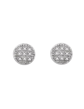Aretes Fianelli Dash de oro blanco 14 K con acabado brillante diamante