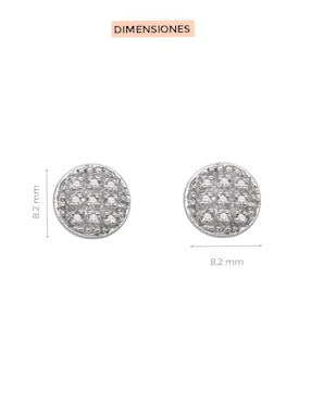 Aretes Fianelli Dash de oro blanco 14 K con acabado brillante diamante