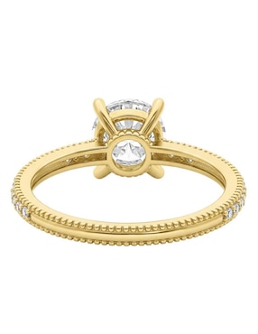 Anillo circular Joyería M De Leon 10 k de oro zirconia brillante