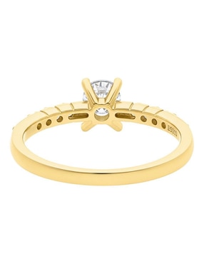 Anillo circular Joyería M De Leon 10 k de oro zirconia brillante