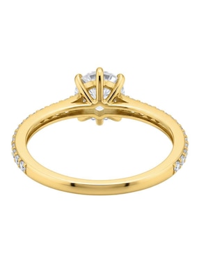 Anillo circular Joyería M De Leon 10 k de oro zirconia brillante