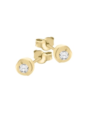 Aretes Klamore Nuvole de oro 14 K con acabado brillante diamante