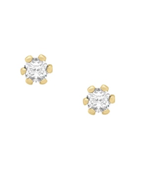 Broqueles forma redonda Fianelli Bonny de oro 14 k con acabado brillante Diamante