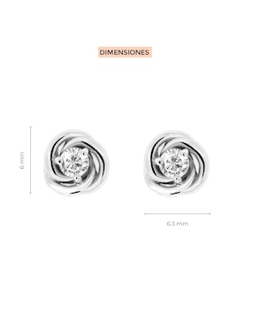 Aretes cortos de flor Klamore Gianna de oro 14 K con acabado brillante diamante