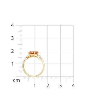 Anillo Joyerias Bizzarro 14 k de oro amarillo citrina y diamante brillante