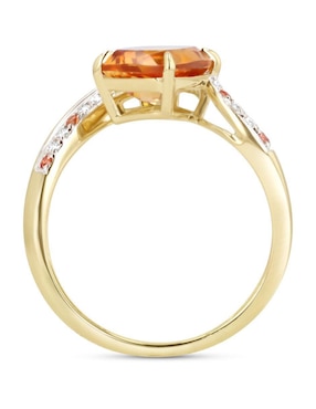 Anillo Joyerias Bizzarro 14 k de oro amarillo citrina y diamante brillante