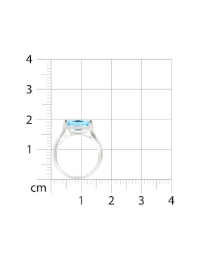Anillo Joyerias Bizzarro 14 k de oro blanco topacio y diamante brillante