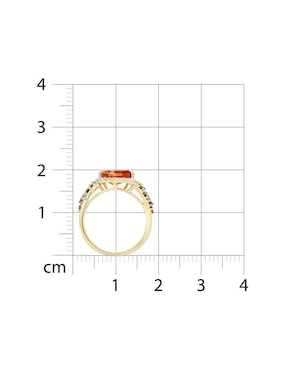 Anillo Joyerias Bizzarro 14 k de oro amarillo citrina y diamante brillante
