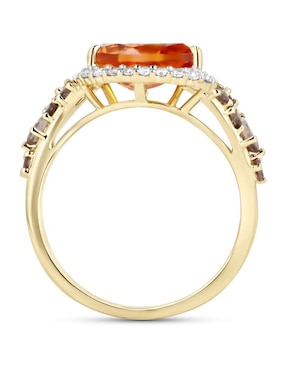 Anillo Joyerias Bizzarro 14 k de oro amarillo citrina y diamante brillante
