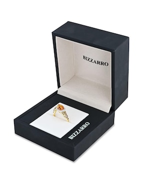 Anillo Joyerias Bizzarro 14 k de oro amarillo citrina y diamante brillante