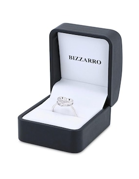 Anillo de corazón Joyerias Bizzarro 14 k de oro blanco diamante brillante
