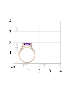 Anillo Joyerias Bizzarro 14 k de oro rosa amatista y diamante brillante