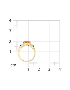 Anillo Joyerias Bizzarro 14 k de oro amarillo citrina y diamante brillante