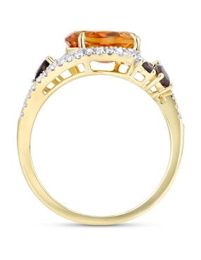 Anillo Joyerias Bizzarro 14 k de oro amarillo citrina y diamante brillante