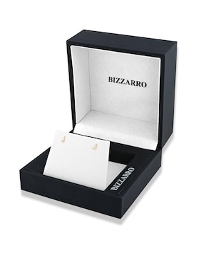 Broqueles de letra J Joyerias Bizzarro de oro amarillo 14 K con acabado brillante diamante