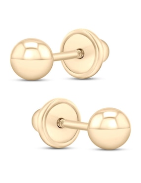 Broqueles de esfera Joyerias Bizzarro de oro amarillo 14 K con acabado brillante
