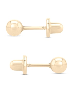 Broqueles de esfera Joyerias Bizzarro de oro amarillo 14 K con acabado brillante