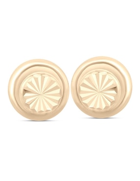 Broqueles circulares Joyerias Bizzarro de oro amarillo 14 K con acabado brillante