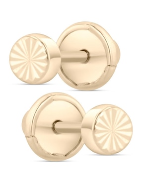 Broqueles circulares Joyerias Bizzarro de oro amarillo 14 K con acabado brillante