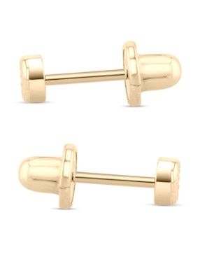 Broqueles circulares Joyerias Bizzarro de oro amarillo 14 K con acabado brillante
