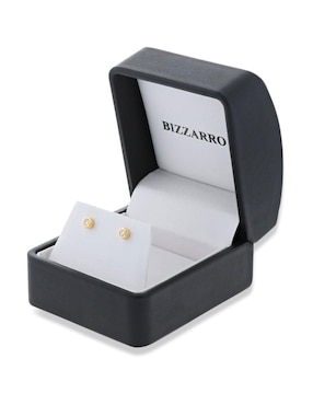 Broqueles Joyerias Bizzarro de oro amarillo 14 K con acabado brillante zirconia