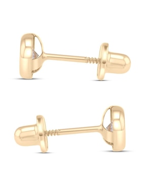 Broqueles circulares Joyerias Bizzarro de oro amarillo 14 K con acabado brillante zirconia