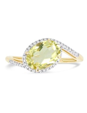 Anillo Joyerias Bizzarro 14 k de oro amarillo diamante brillante