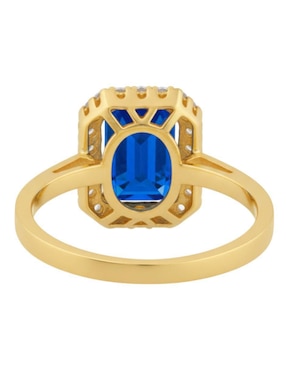 Anillo octagonal Joyería M De Leon 10 k de oro zirconia brillante