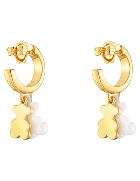 Aretes cortos de oso Tous Bold Bear de plata P 925 con acabado baño de oro