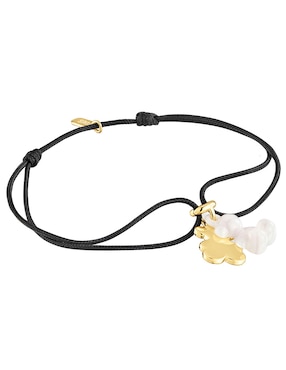 Pulsera Tous de plata con cerámica P 925 Bold Bear con acabado baño de oro