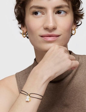 Pulsera Tous de plata con cerámica P 925 Bold Bear con acabado baño de oro