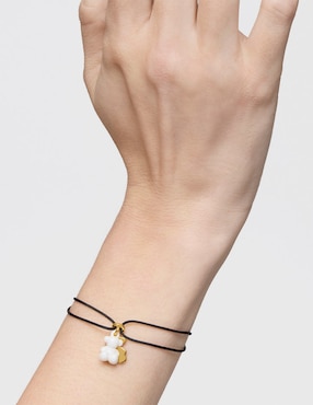 Pulsera Tous de plata con cerámica P 925 Bold Bear con acabado baño de oro