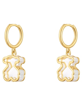 Aretes cortos de oso Tous Galaxy de plata P 925 con acabado baño de oro