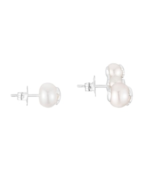 Broqueles de oso Tous Icon Pearl de plata P 925 con acabado brillante perla