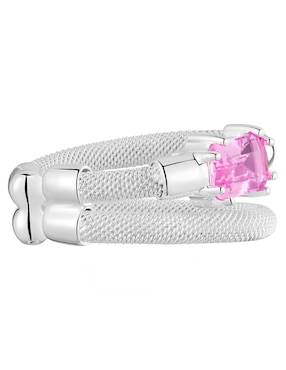 Aretes ear cuff Tous Mesh LGG de plata P 925 con acabado brillante zafiro rosa