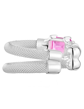 Aretes ear cuff Tous Mesh LGG de plata P 925 con acabado brillante zafiro rosa