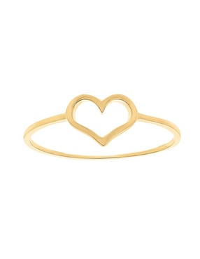 Anillo de corazón Joyería M De Leon 10 k de oro brillante