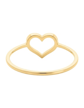Anillo de corazón Joyería M De Leon 10 k de oro brillante