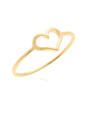 Anillo de corazón Joyería M De Leon 10 k de oro brillante