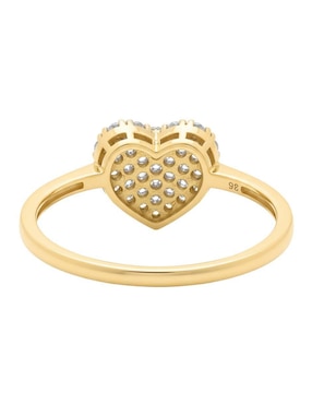 Anillo de corazón Joyería M De Leon 10 k de oro zirconia brillante