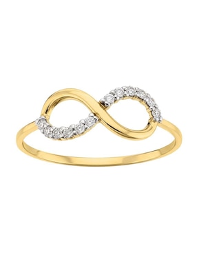 Anillo de infinito Joyería M De Leon 10 k de oro zirconia brillante
