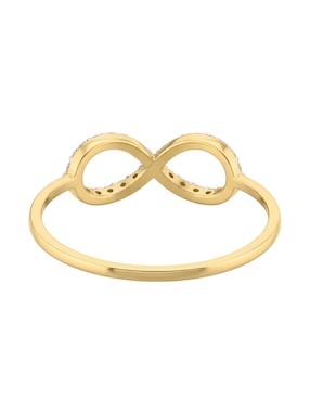 Anillo de infinito Joyería M De Leon 10 k de oro zirconia brillante