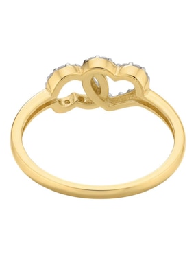 Anillo de corazón Joyería M De Leon 10 k de oro zirconia brillante
