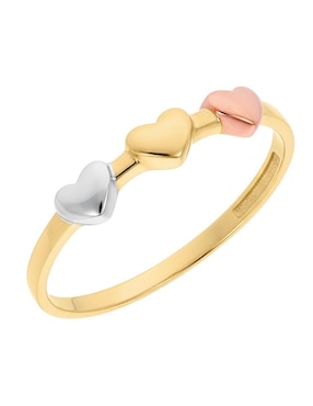 Anillo de corazón Joyería M De Leon 10 k de oro brillante