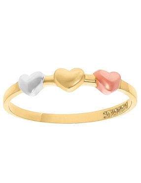 Anillo de corazón Joyería M De Leon 10 k de oro brillante