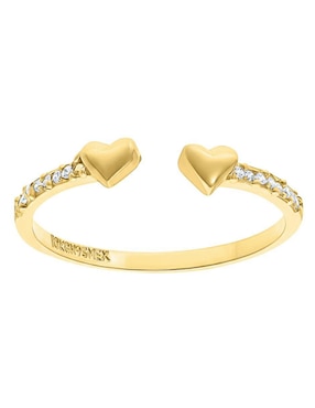 Anillo de corazón Joyería M De Leon 10 k de oro zirconia brillante
