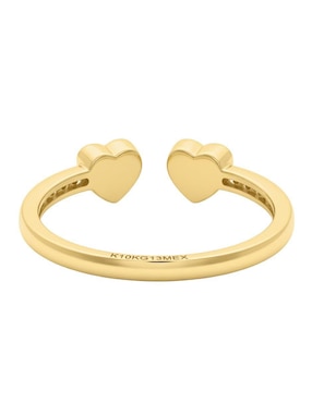 Anillo de corazón Joyería M De Leon 10 k de oro zirconia brillante