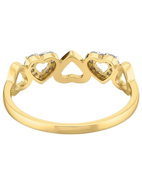 Anillo de corazón Joyería M De Leon 10 k de oro zirconia brillante
